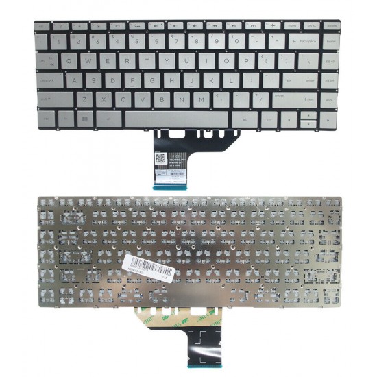 Tastatura compatibila Laptop, HP, X360 Spectre Envy 13-AC, 13-AD, 13-AE, 13-AH, 13-AG, 13-AN, 13-AP, 13-AQ, 13-AR, 13-W, 13T-AH, 13T-AQ, TPN-W133, TPN-W144, 9Z.NECBQ.K01, iluminata, argintie, layout US