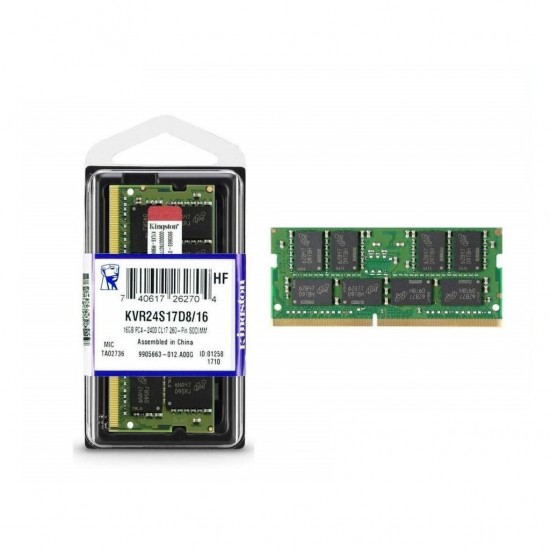 Memorie Laptop Kingston KVR24S17D8/16, 16GB, DDR4, 2400MHz, CL17 Memorie RAM Noua