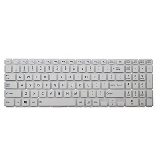 Tastatura Laptop, Toshiba, Satellite S50-B, fara rama, alba, US Tastaturi noi