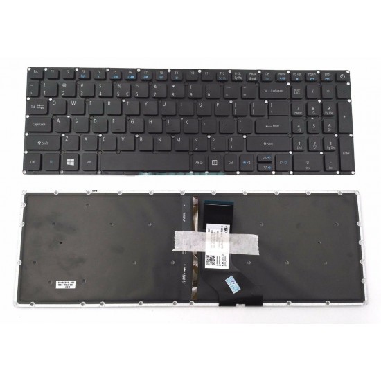 Tastatura Laptop, Acer, Aspire 3 A315-33, A315-41, A315-41G, A315-53, A315-53G, iluminata, layout US Tastaturi noi