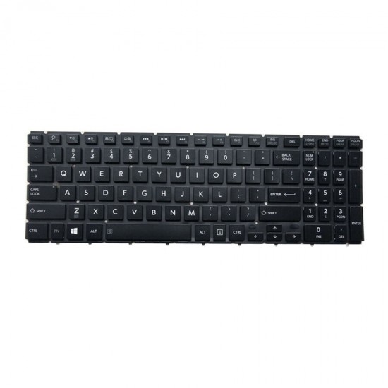 Tastatura Laptop, Toshiba, Satellite S50-B, iluminata, fara rama, neagra, us Tastaturi noi