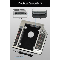 Adaptor CD-ROM pentru al doilea Hard disk SSD Caddy SATA Laptop 12.7mm Adaptor CD-ROM pentru al doilea Hard disk SSD Caddy SATA Laptop 12.7mm