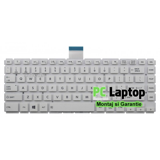 Tastatura Laptop Toshiba C40-C fara rama us alba Tastaturi noi