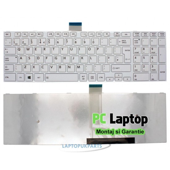 Tastatura Laptop Toshiba C55D Alba cu rama uk Tastaturi noi