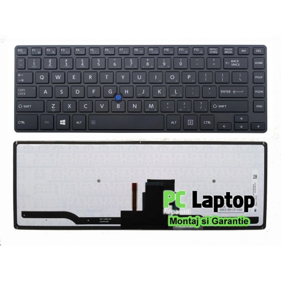 Tastatura Laptop Toshiba Tecra Z40A-SP60SM iluminata (with mouse pointer) Tastaturi noi