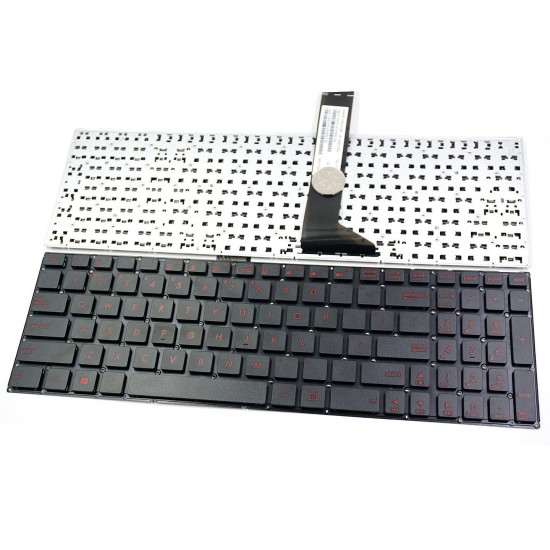 Tastatura Laptop ASUS X550 fara rama, us rosie Tastaturi noi
