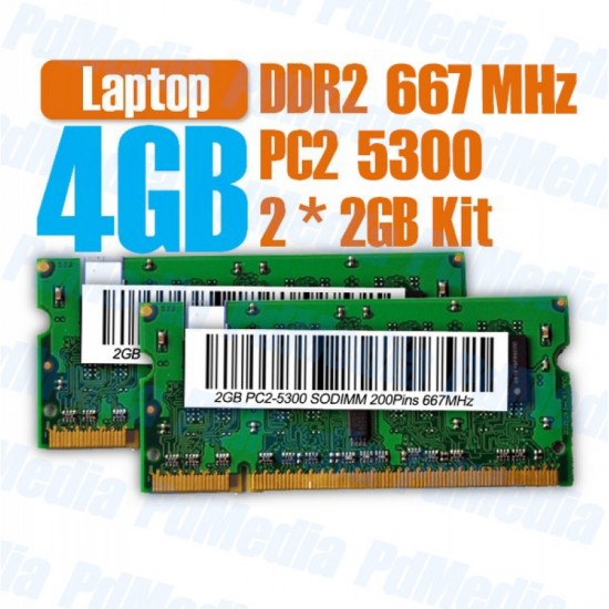 Kit Memorie Laptop DDR2 2 X 2 GB (4GB) 667 MHZ PC 5300 Garantie 6 Luni Memorie RAM sh