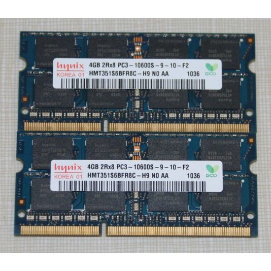 Kit Memorie Laptop DDR3 2 x 4 GB (8GB) 1333 Mhz PC3 10600s Garantie 6 luni Memorie RAM sh