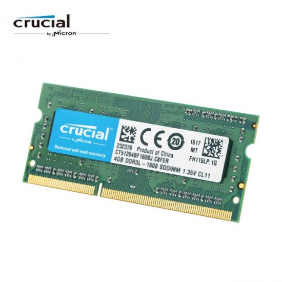 Memorie Laptop Crucial 8GB DDR3L 1600Mhz PC3L Sodimm Low Voltage 1.35V CL11 12800S Memorie RAM Noua