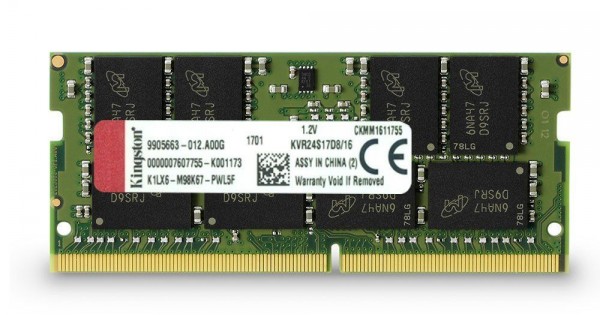 Kingston KVR24S17D8/16 16GB DDR4 2枚　32GB Memorie Laptop Kingston KVR24S17D8/16, 16GB, DDR4, 2400MHz, CL17