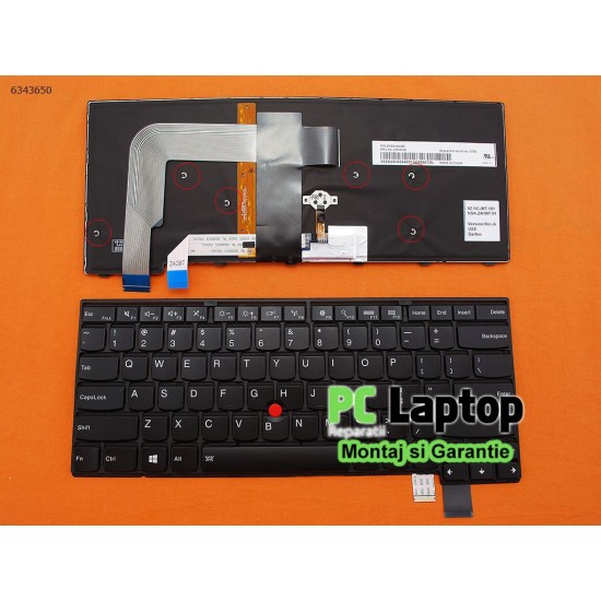 Tastatura Laptop Lenovo IBM ThinkPad Yoga 14 (With 6 Screws For Win8) luminata Tastaturi noi