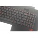 Carcasa superioara cu tastatura palmrest Laptop, Asus, ROG GL752, GL752V, GL752VL, GL752VW, GL752VWM, 90NB0A41-R31US0, iluminata, layout US