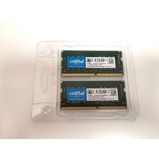 Kit Memorie Laptop RAM Crucial SODIMM 1.2V CL17 2400 8GB (2 x 4GB)  CT4G4SFS824A.C8FF Memorie RAM Noua