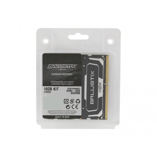 Memorie laptop Crucial Ballistix 16GB (2x8GB) DDR4 3200MHz CL16 Black Dual Channel Kit Memorie RAM Noua