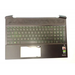 Carcasa superioara cu tastatura palmrest Laptop, HP, Pavilion Gaming 15-EC, TPN-Q229, taste verzi