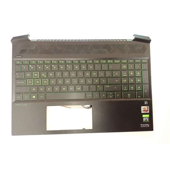 Carcasa superioara cu tastatura palmrest Laptop, HP, Pavilion Gaming 15-EC, TPN-Q229, taste verzi Carcasa Laptop