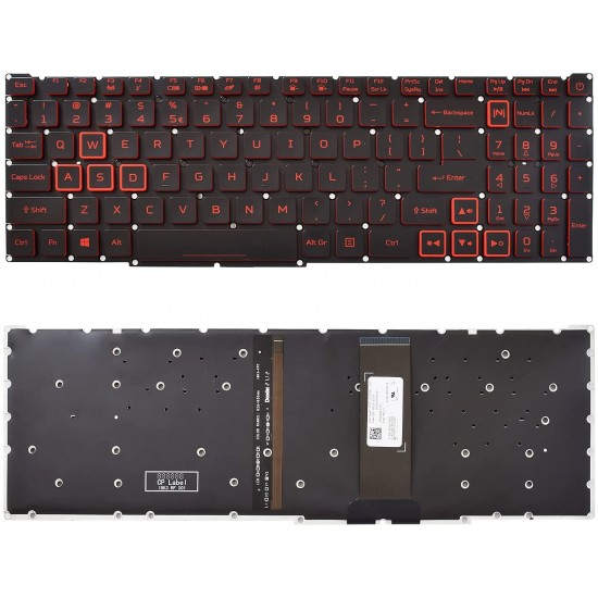 Tastatura Laptop, Acer, Nitro 5 AN515-44, AN517-55, AN517-52, NC20C1, iluminare rosie, layout US Tastaturi noi