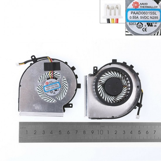 Set coolere Laptop, MSI, GE62VR, GP62MVR, GV62, GL62M, GP62MVR, GL62VR, PE 60, PE62, MS-16JB, MS-16J9, GE72, GL72, GP72, PE70,  PAAD06015SL, 5V, 0.55A, cu 3 pini Cooler Laptop