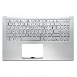 Carcasa superioara palmrest cu tastatura Laptop, Asus, VivoBook X512, X512FA, X512DA, X512DK, X512UA, X512UB, P1504UA, F512UA, S512UA,  90NB0KR2-R31UI0, argintie, iluminata, layout US
