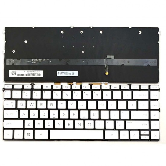 Tastatura Laptop, HP, Spectre X360 13-AW, TPN-Q225, SG-A0320-YAA, iluminata, argintie, layout US