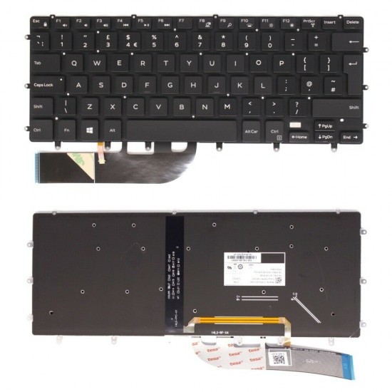 Tastatura Laptop, Dell, XPS 15 7590, iluminata, layout UK Tastaturi noi