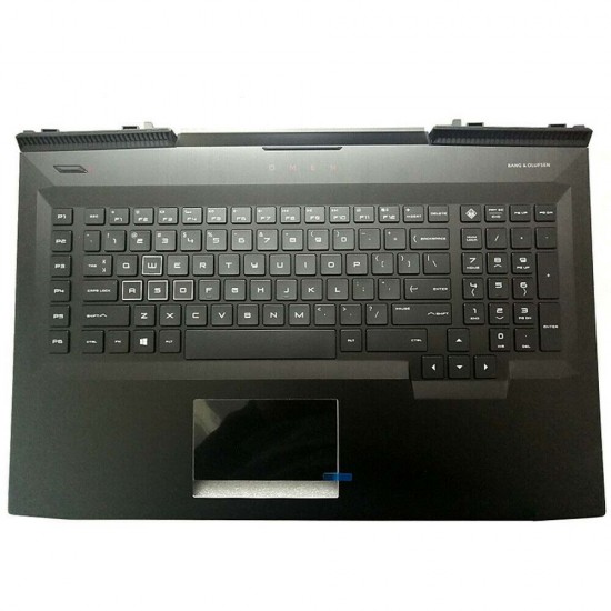 Carcasa superioara cu tastatura palmrest Laptop, HP, Omen 17-AN, 17T-AN, L14993-001, iluminata RGB, layout US