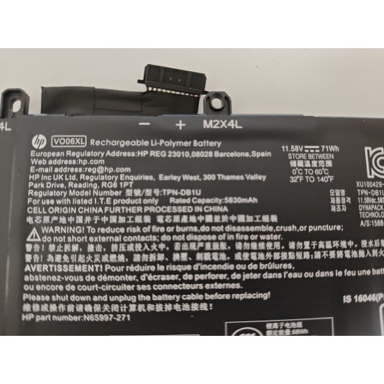 Baterie Laptop, HP, Omen Transcend 14-FB, 14T-FB, TPN-Q297, N66005-002, N66005-005, N659972-271, TPN-DB1U, VO06071XL, 3ICP7/42/66-2, VO06XL, 11,58V, 5830mAh, 71Wh
