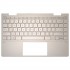 Carcasa superioara cu tastatura palmrest Laptop, HP, Envy X360 13-AY, 13Z-AY, TPN-C147, M17263-001, M17263-031, M17263-B31, M15291-001, M15291-B31, M15291-031, AM2UT000450, AM2UT000900, iluminata, aurie, layout US