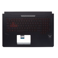 Carcasa superioara cu tastatura palmrest Laptop Gaming, Asus, TUF PX705G, PX705GD, PX705GM, 90NR0192-R31US0, FX705DY-1B, 13N1-6EA0421, 13NR00Z1AP0111, iluminata, rosie, layout US