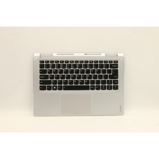 Carcasa superioara cu tastatura palmrest Laptop, Lenovo, Yoga 710-14ISK Type 80TY, 5CB0L47424, AM1JH000210, iluminata, argintie, layout US
