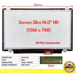 Display Laptop, Samsung, LTN140AT29, LTN140AT30, LTN140AT31, 14 inch, Slim, HD, 1368x768, 320mm latime, 30 pini