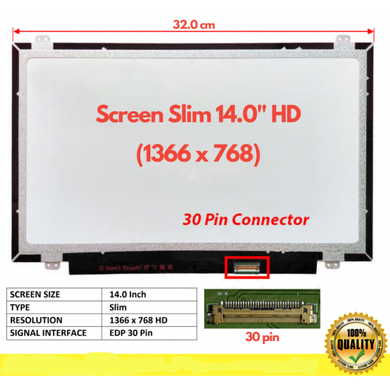 Display Laptop, Lenovo, IdeaPad U430p Type 80B2, 20269, 14 inch, Slim, HD, 1368x768, 320mm latime, 30 pini