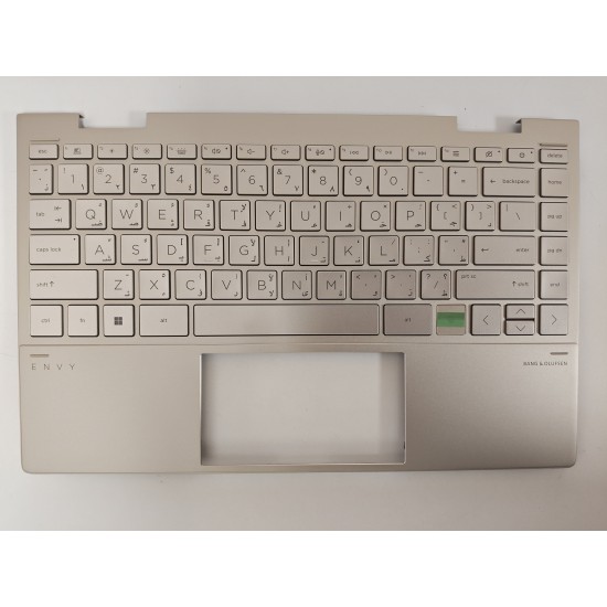 Carcasa superioara cu tastatura palmrest Laptop 2-in-1, HP, Envy X360 13-BD, 13T-BD, TPN-C152, AM2UT000450, AM2UT000900, iluminata, aurie, layout US ARABIC