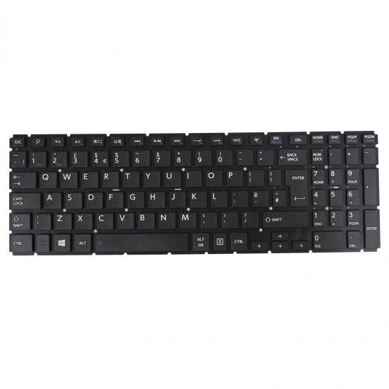 Tastatura Laptop, Toshiba, Satellite P55-C, P55T-C, neagra, iluminata, layout UK