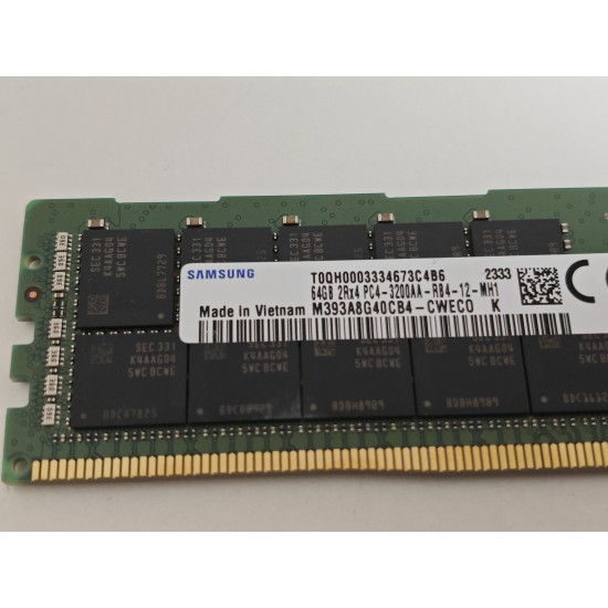 Memorie Server Samsung, M393A8G40CB4-CWECO K, 64GB, 2Rx4, DDR4, 3200Mhz, PC4-25600, CL22, RDIMM, P20504-001