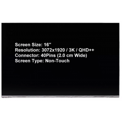 Display Laptop, Dell, Vostro 7620, NCJPF, 0NCJPF, NE160F8M-N41, 16 inch, rezolutie 3K, 3072x1920, 60Hz, conector ingust, 40 pini
