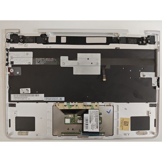 Carcasa superioara cu tastatura palmrest Laptop, HP, Spectre X360 13-AC, 13T-AC, 918027-001, KEQ4AX31TATP00, iluminata, argintie, layout UK