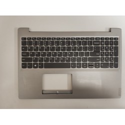 Carcasa superioara cu tastatura palmrest Laptop, Lenovo, IdeaPad S145-15IKB Type 81VD, 81XM, 5CB0S16761, FS540, AP1A4000610, AM1A4000700, argintie, fara touchpad, layout US