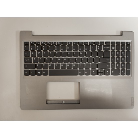 Carcasa superioara cu tastatura palmrest Laptop, Lenovo, IdeaPad S145-15IKB Type 81VD, 81XM, 5CB0S16761, FS540, AP1A4000610, AM1A4000700, argintie, fara touchpad, layout US