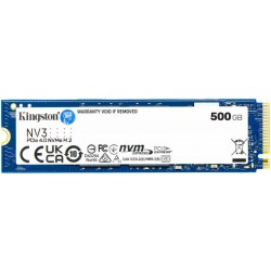 SSD Kinston NV3, 500GB, PCIe 4.0 NVMe, M.2, SNV3S/500G, Gen 4x4, Laptop/Desktop SSD Kinston NV3, 500GB, PCIe 4.0 NVMe, M.2, SNV3S/500G, Gen 4x4, Laptop/Desktop