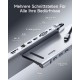 Statie de andocare Docking Station Baseus 11 in 1 (2024) USB-C pentru 3 monitoare cu 2 x HDMI, 4K, 1 VGA, 3 X USB 3.0, cititor de carduri SD/TF, Ethernet 1Gbps, audio 3.5mm, hub USB C pentru MacBook Pro/Air, pentru PC