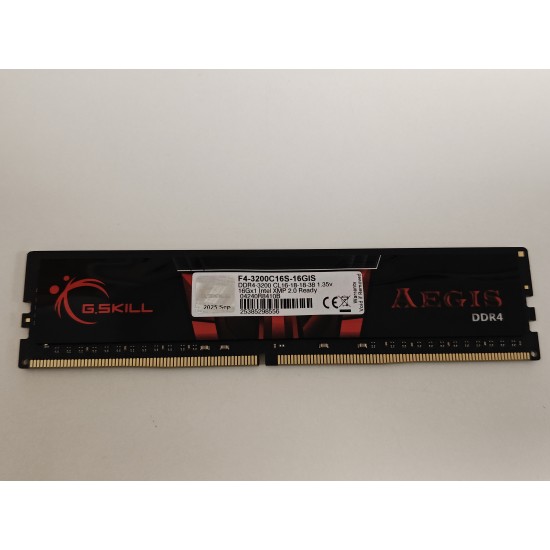 Memorie PC Desktop G Skill Aegis, 16GB, DDR4, 3200Mhz, CL16, 1.35V, F4-3200C16S-16GIS, DIMM, Non-ECC