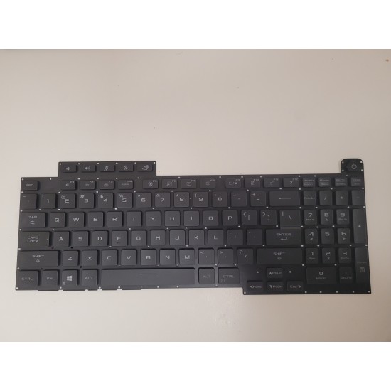 Tastatura Laptop Gaming, Asus, ROG Strix Scar 17 G733P, G733PY, G733PYV, G733PZ, iluminata, RGB Per Key, 20 pini, neagra, layout US