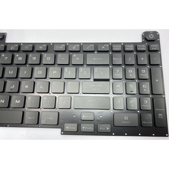 Tastatura Laptop Gaming, Asus, ROG Strix Scar 17 G733P, G733PY, G733PYV, G733PZ, iluminata, RGB Per Key, 20 pini, neagra, layout US