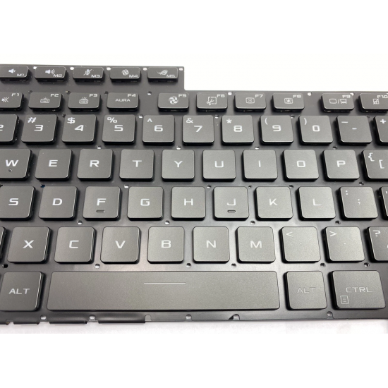 Tastatura Laptop Gaming, Asus, ROG Strix Scar 17 G733P, G733PY, G733PYV, G733PZ, iluminata, RGB Per Key, 20 pini, neagra, layout US