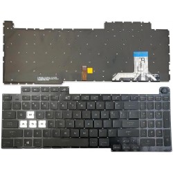 Tastatura Laptop Gaming, Asus, ROG Strix G17 G713P, G713PV, G713PI, G713PU, iluminata, RGB, 16 pini, neagra, layout US