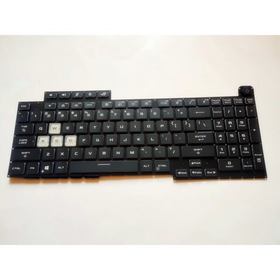 Tastatura Laptop Gaming, Asus, ROG Strix G17 G713P, G713PV, G713PI, G713PU, iluminata, RGB, 16 pini, neagra, layout US