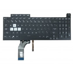 Tastatura Laptop Gaming, Asus, ROG Strix G17 G712L, G712LW, G712LWS, iluminata, RGB 4-ZONE, 16 pini, neagra, layout US