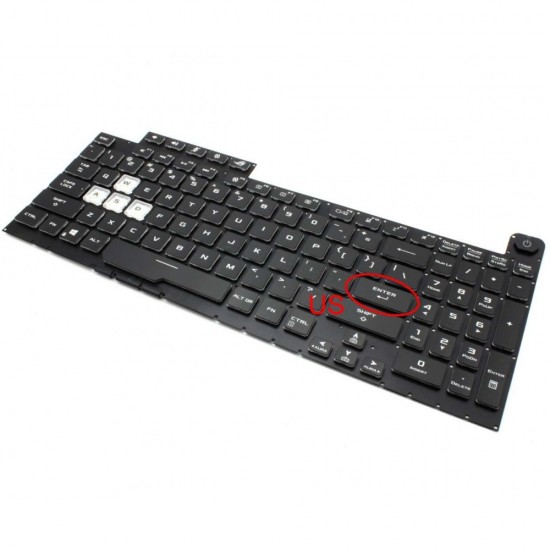 Tastatura Laptop Gaming, Asus, ROG G731, G731G, G731GT, G731GW, G731GT, G731GU, G731GV, 0KNR0-6813US00, iluminata RGB 16 pini, layout US