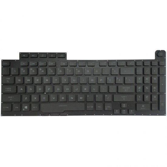 Tastatura Laptop Gaming, Asus, ROG Strix G G731G, G731GV, G731GU, iluminata, RGB Per Key, 20 pini, neagra, layout US
